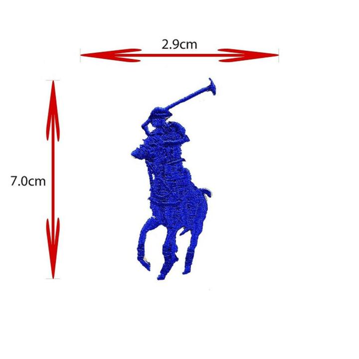 EMBROIDERY  BLUE  polo HORSE LOGO IRON ON SEW ON PATCH sports  kids clothing jeans repair bag cap shirt jacket shoes sports craft badge