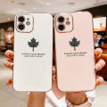 Infinix Zero X Zero X Pro X6810 X6811 X6811B Maple Leaf Square Edge Pattern Casing Plated Phone Shell Luxury Plating Soft Phone Case. 
