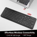 Macally Wireless Keyboard - 2.4G Ergonomic Full Size Keyboard Wireless - Wireless USB Keyboard for Laptop - Windows PC Windows Desktop Computer - Black ~ MY CHOICE. 