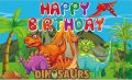 DINOSAUR THEME BIRTHDAY PARTY BANNER ( 36 INCHES X 24 INCHES ). 