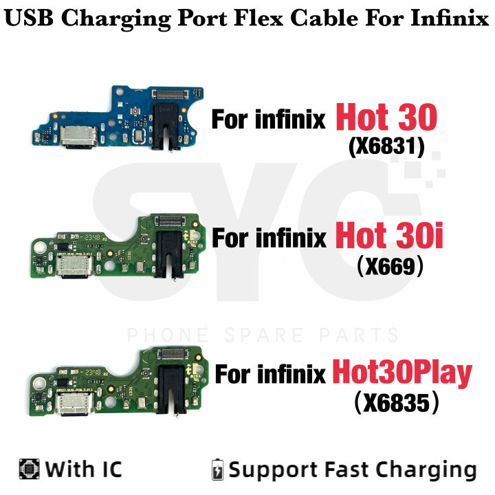 Good quality For Infinix Hot 30 Hot 30i X669 Hot 30 Play X6835 USB Charging Board Dock Port Flex Cable Supports fast charging