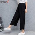 Fold Pleated Pants Women's Trousers For Women Bottoms Spring Summer Casual Pant Mid Waist Wide Leg Pants Female Pantalon Mujer BQ. 