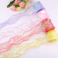 Iridescent Organza Ribbon Decorative 10 Yards Wavy Edge Fishtail Ribbon Reflective Ribbon 40mm Width Iridescent Ribbon for Gift. 