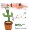 Dancing Cactus Mimicking Toy,Talking Repeat Singing Sunny Cactus Toy 120 Pcs Songs for Baby 15 seconds Record Your Sound Sing+Dancing+Recording+LED Toddler Toys Easter Basket Stuffers Gifts for Kids Autism Toys for 3 4 5 6+ Year Old. 