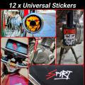 12 X Sticker Kit for Motorcycle Universal Honda 125 Sticker Pack Vinyl Waterproof Reflector Designs. 