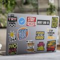Motivation stickers Inspiration Pack of 13 Vinyl Sticker Motivation Quotes Stickers for Laptop Trackpad All Models Laptop Sticker Laminated Vinyl Printed DIY Notebook, Laptop, Bicycle, Helmet. 