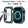 Glass+Matte Watch Cover for Apple Watch Case 45mm 41mm 44mm 40mm 42mm 38mm Bumper+Screen Protector for Iwatch 7 6 5 SE 4 3 2 1. 