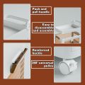 3 Levels Kitchen Trolley with Handles, Multi-Purpose Trolley with Locking Wheels. 