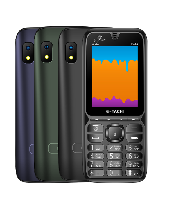 Etachi E444, 2.4 Inch HD display, 3000mAH Big Battery, Dual Sim, PTA Approved, Audio & Video Player, Auto Call recording, Rejected unknown callers, Wireless FM radio, Memory card supported, 1 Year brand warranty