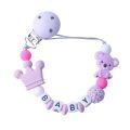 Personalized Name Handmade Baby Silicone Pacifier Anti-Drop Chain Mini Silicone Koala Infant Pacifier Clips Chains. 