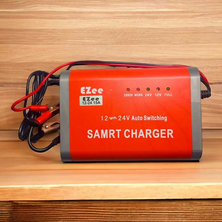 15A 12V / 24V Automatic Car Battery UPS Battery Digital Universal Battery Charger.