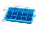 15 Cube Tray Easy Push Pop out Square Silicon Ice Cubes Tray. 