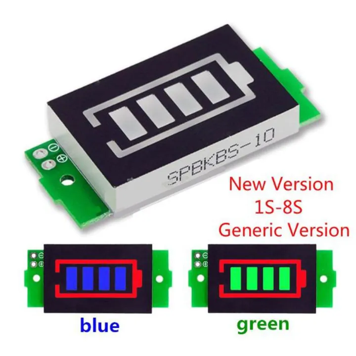 1S-8S Lithium Battery Capacity Tester Indicator LED Bar Power Level ...