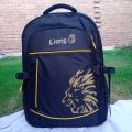 Lion Printed Travel Laptop Backpack Black with Multicolor Combination. 