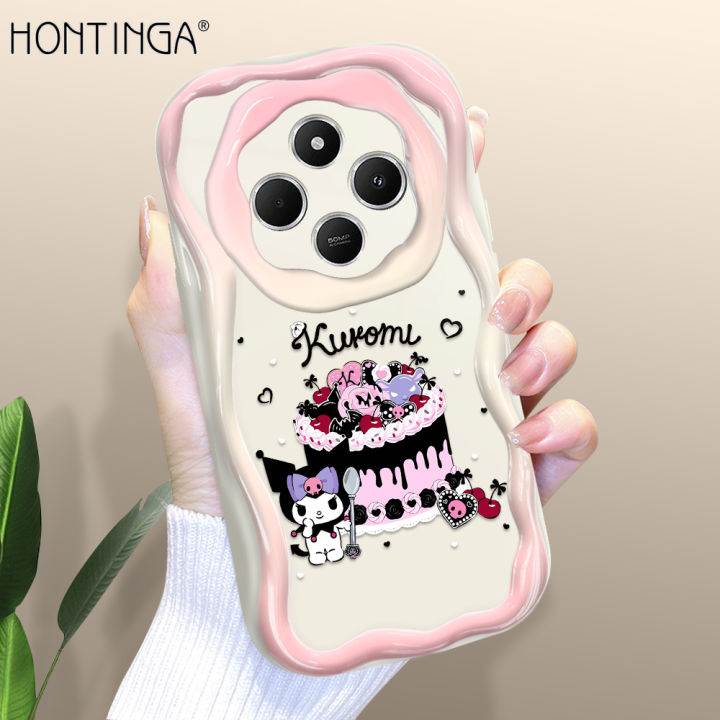 Hontinga for Redmi 14C Back Cover Cartoon Kuromi Pattern Soft Texture Phone Case Wavy Edge Silicone Cover