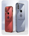 For Huawei Honor 9X Cover + Wrist Strap Fashion Shiny Maple leaf Plating Square Bumper Phone Case Soft TPU Silicone Shockproof Protective Back Cover. 
