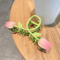 Large Pink Tulip Claw Clip Flower Hair Claw Clip Girl Elegant Hair Clips Headband Hairpin Hair Crab Hair Accessories Bath Clip. 