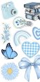 Pack Of 10 Stickers - Blue  Aesthetic  Cool Doodle  sticker Cute Kawai  Sticker for Laptop & Mobil Sticker Blue Colure Sticker 2 Inch x 2 Inch each Sticker Size Cup sticker Glass Sticker. 