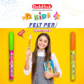 Goldfish Kids Felt Pen with Erasable Blue Ink - (2 Felt Pen with 1 Ink Remover in Blister Pack) -  2 Colourful Blister Packing. 