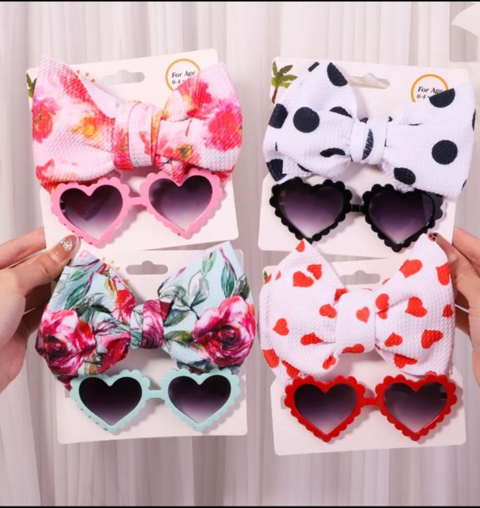 Children's Sunglasses Fashion with Turban Headband Set different style Outdoor Sun Protection Eyewear