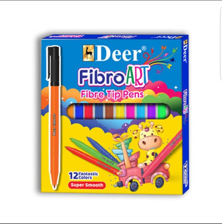 Deer Fibro Art Colour Marker 12pcs Daraz.pk