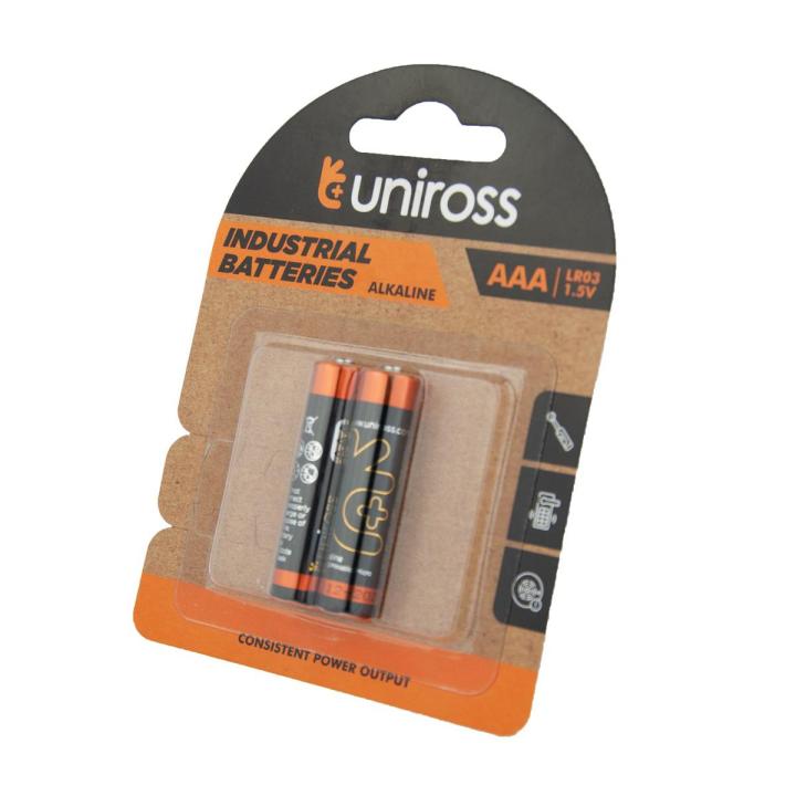 Original Uniross 2 AAA Industrial Alkaline Battery Cells For Camera Blood Pressure Machine Torch