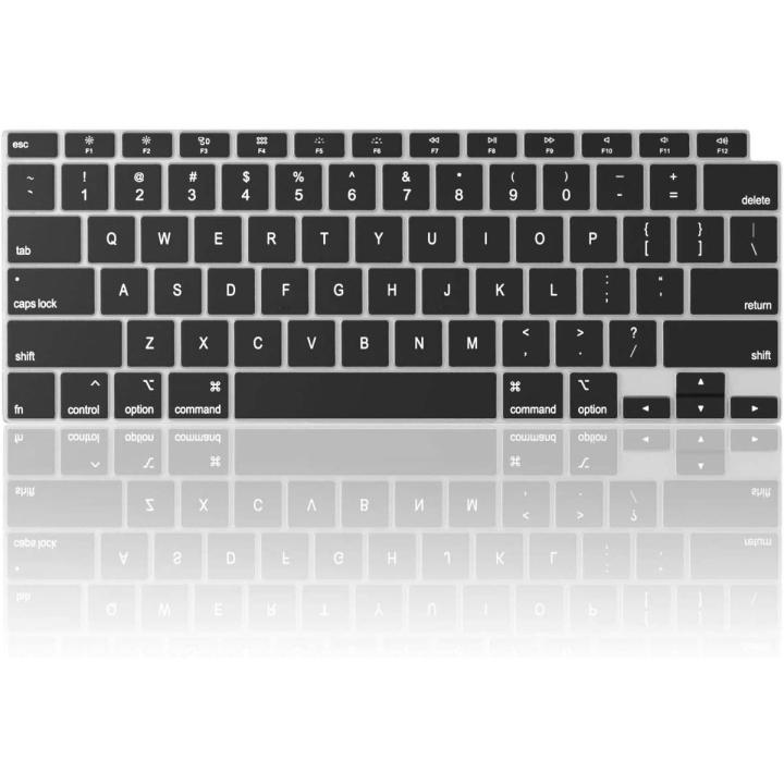 Mac Book Air 13 inch 2020 keyboard cover/skin Compatible with Mac Book Air 13 inch 2020 A2337 M1 A2179 with Retina Display and Touch ID Silicone Key Board Protective Skin Protector, Mac Book Air 2020 Keyboard Cover, Black