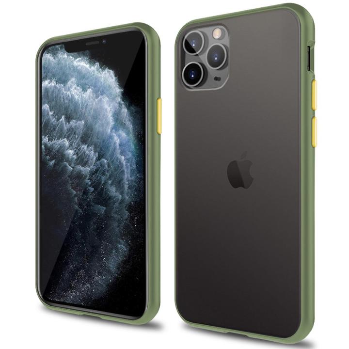 Casing for Apple iPhone 11 Pro Max Translucent Matte Hard PC Back Flexible Shockproof TPU Bumper Case Cover