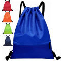 1PC Large Capacity Nylon Waterproof Zipper Drawstring Backpack Outdoor Sport Fitness Storage Bag Thick Rope Polyester Ball Bag. 