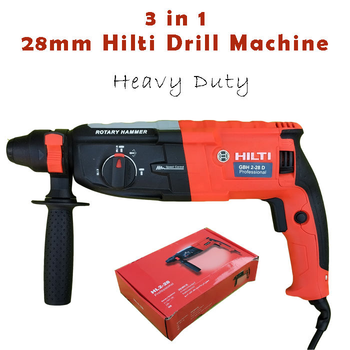 Imported 28mm 3 in 1 800 Watt Hilti Drill Machine For Professional Use - Right And Left Direction Function