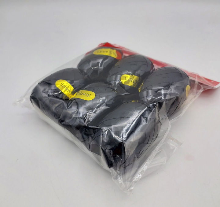 BLACK RIBBON EGGS FOR BALLOONS ( PACK OF 6 RIBBON )