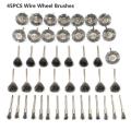45PCS Stainless Steel Steel Wire Brush Wheel Brushes Die Grinder Rotary Electric Tool for Engraver. 