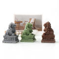 Stone Lion Candle Silicone Mold Handmade Ball Lion Statue Plaster Sugar Cake Mould Home Decor Office Ornaments. 