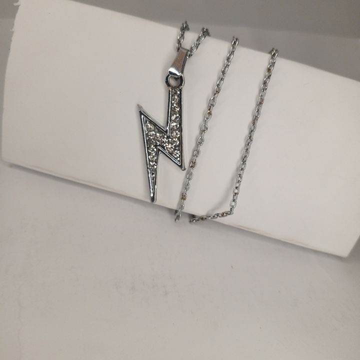 Lightning Bolt Pendant Necklace For Men Women Can Be Used As Couple Models, Stainless Stee