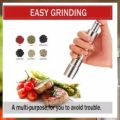 Grind Gourmet Salt and Pepper Grinder Original Pump & Grind Pepper mill are Refillable, Modern Thumb Press Grinder Food Processor Kitchen Tools. 