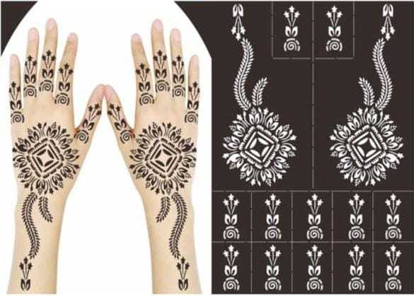 Mehndi Henna Tatoos Stickers Stencils reusable