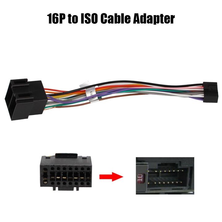 2pcs DVD Playe Radio Audio Car Android Head Unit Cable Connector ISO Cable Adapte Wiring Harness 16 Pin Plug
