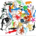 12 / 24 Pcs - Ocean Creatures Sea Animal Kingdom Toy Set - Silicone Soft Rubber Fish Action Figure Under Water Character World Wild Fishes Animals Jungle Zoo - Big Large Size Animal For Kids Boys Girls Baby Toys. 