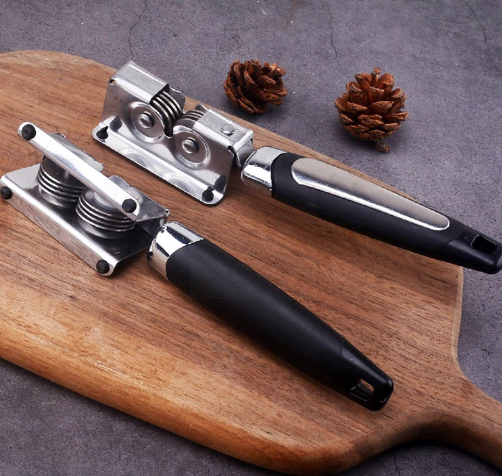 Manual Knife Sharpener – Handheld Kitchen Knife Grinder with Rotating Steel Wheel Sharpening Discs for Quick and Easy Blade Sharpening