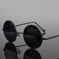 AlRashid Shopping Store Round Sunglasses Black Frame , Black Lens For man Woman Free Gift Box Clean Cloth. 