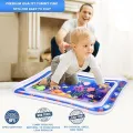 Baby Inflatable Water Mat, Kids Activity Toy – Sensory Tummy Time Play Mat with Floating Sea Creatures, Leak-Proof, Portable & Safe for Infants, Toddler etc. 