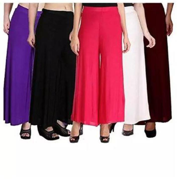 100% Pure Soft Viscose Palazzo Trousers for Women – Relaxed Night Wear, Free Size