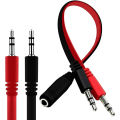 Headphone Splitter for Computer 3.5mm Female to 2 Dual 3.5mm Male Headphone Mic Audio Y Splitter Cable. 