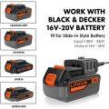 Li Charger for Black-Decker 10.8V 14.4V 20V LBXR20 LB20 LBX20 LBX4020 Electric Drill Screwdriver Tool,EU Plug. 