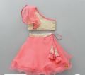 Golden Sequin Dress For Girl ( Fabric Tissue And Sequin Chamki). 
