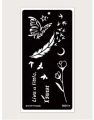 1sheet Feather & Butterfly Pattern Hollow Out Tattoo Stencil. 