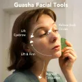 Gua Sha Facial Tools, Natural Gua Sha Scraping Massage Tool, Anti-Aging, Reduces Wrinkles, Facial Massager Tool, Body Massager tool, Green Guasha, Green Stone for Facial Body Skin for SPA Acupuncture Therapy Trigger Point Treatment. 