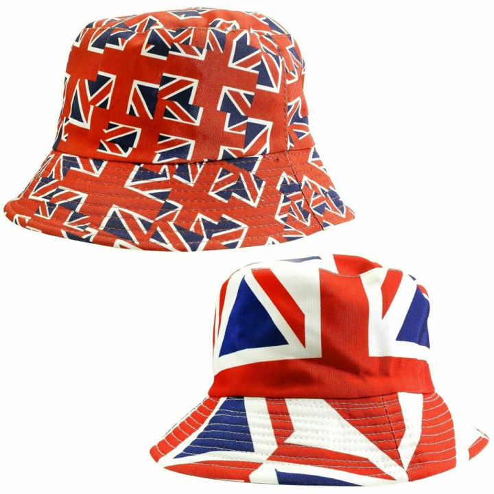 Queen's Hats Men Women British Bucket Hat Union Jack Reversible