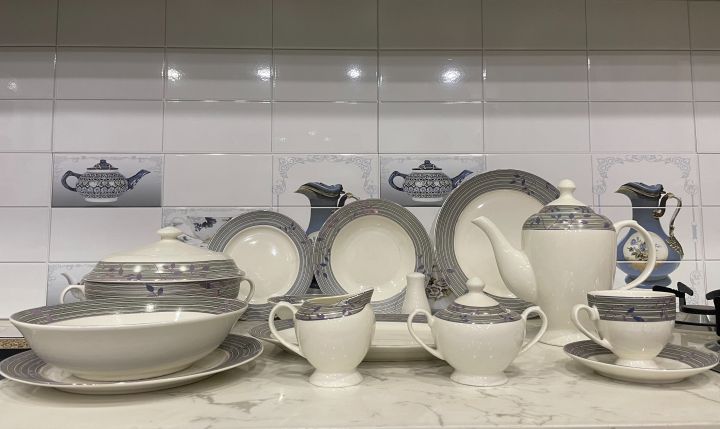 50 pieces-bone china dinner set- Aurora