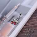 Steel Cherry Belly Navel Bar Button Ring Piercing. 